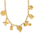 French-Inspired Heart & Round Pendant Necklace – 18K Gold Plated Stainless Steel Boutique Jewelry for Women