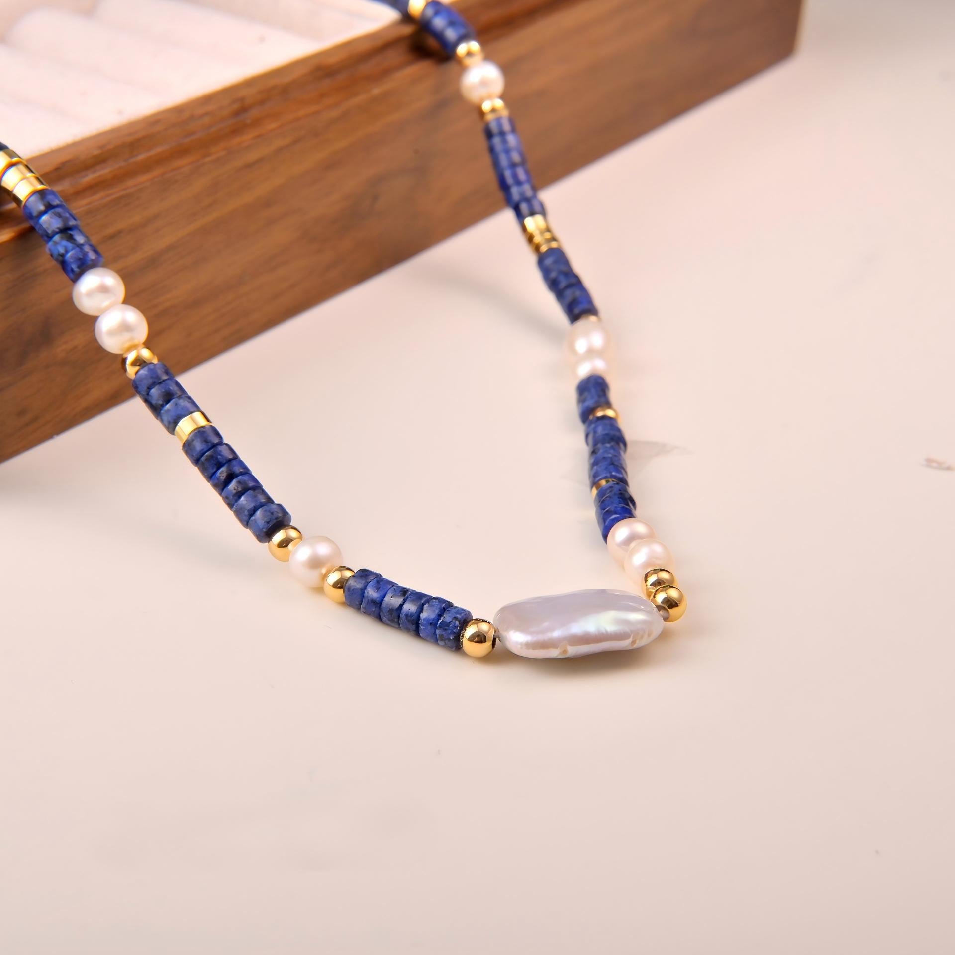 Handmade Freshwater Pearl Beaded Necklace – Minimalist Elegant Jewelry for Women