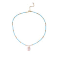 Turquoise & Freshwater Pearl Layered Necklace – 18K Gold Plated Minimalist Luxury Summer Jewelry for Women