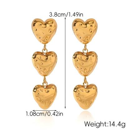 18K Gold Plated Hollow Heart Earrings – Minimalist Stainless Steel Elegant Jewelry for Women