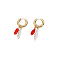 Handcrafted Freshwater Pearl & Coral Stone Stud Earrings – Boho Chic Jewelry for Women