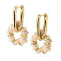 Baroque Pearl & Metal Bead Stud Earrings – 18K Gold Plated Minimalist Luxury Statement Jewelry for Women