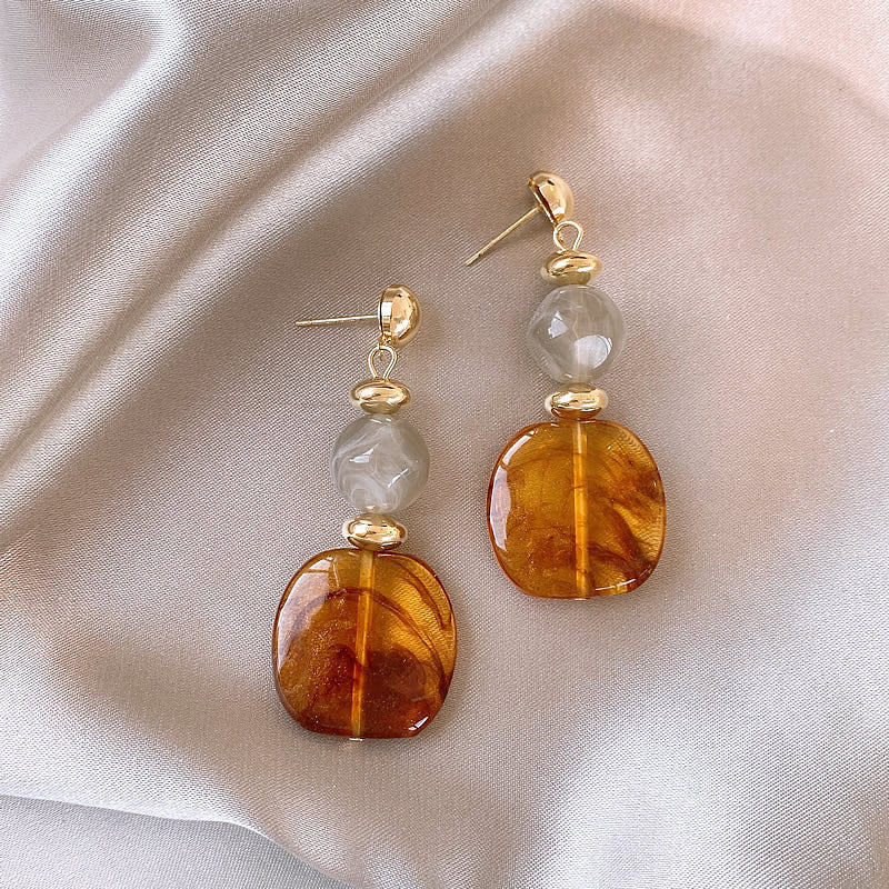 Geometric Beaded Drop Earrings – Vintage Minimalist Luxury Stud Earrings for Women